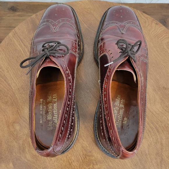 The British Isles Collection Men's Oxford Shoes SZ 10 Leather Lace Up Almond Toe - Picture 7 of 9